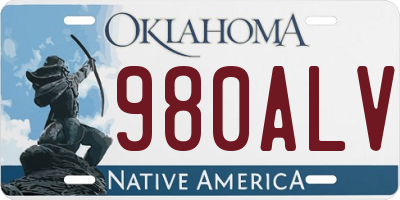 OK license plate 980ALV
