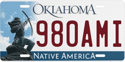 OK license plate 980AMI