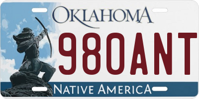 OK license plate 980ANT