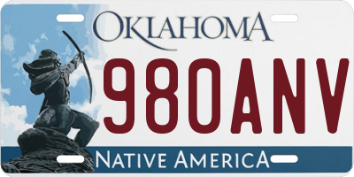 OK license plate 980ANV