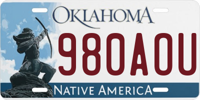 OK license plate 980AOU
