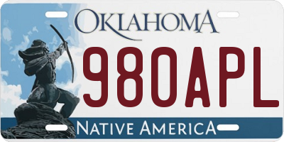 OK license plate 980APL