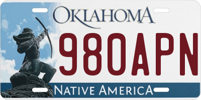 OK license plate 980APN