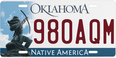 OK license plate 980AQM