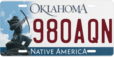 OK license plate 980AQN