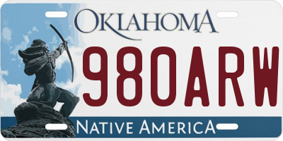 OK license plate 980ARW