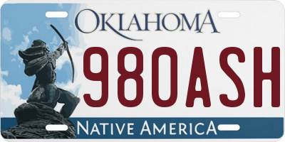 OK license plate 980ASH