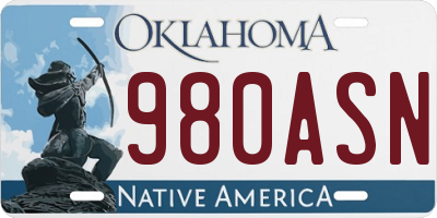 OK license plate 980ASN