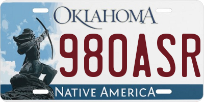 OK license plate 980ASR