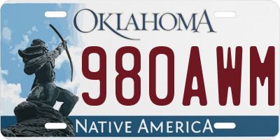 OK license plate 980AWM
