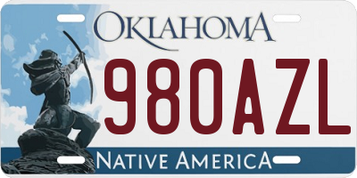 OK license plate 980AZL