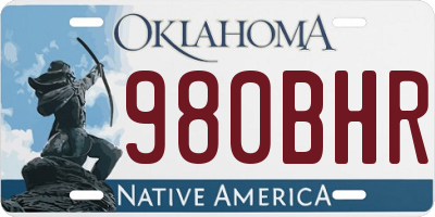 OK license plate 980BHR