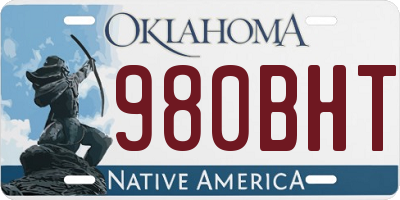 OK license plate 980BHT