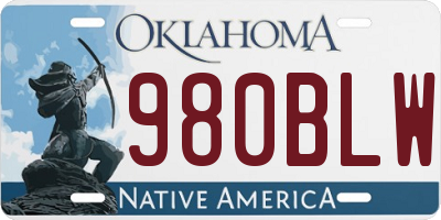 OK license plate 980BLW