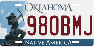 OK license plate 980BMJ