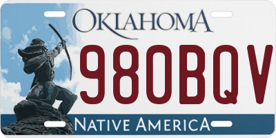 OK license plate 980BQV
