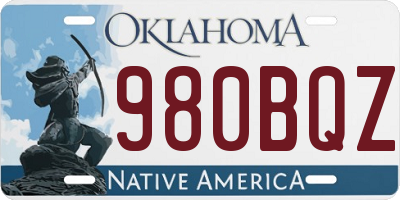 OK license plate 980BQZ