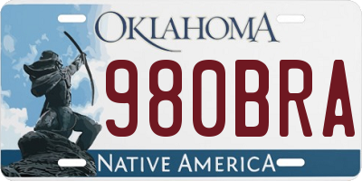 OK license plate 980BRA