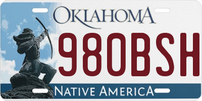 OK license plate 980BSH