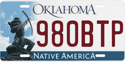 OK license plate 980BTP