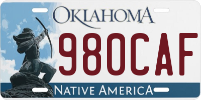 OK license plate 980CAF