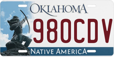 OK license plate 980CDV