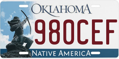 OK license plate 980CEF