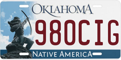 OK license plate 980CIG