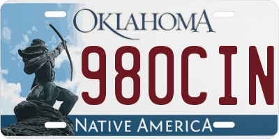 OK license plate 980CIN