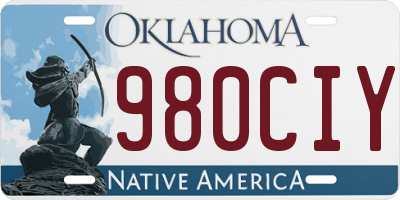 OK license plate 980CIY