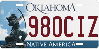 OK license plate 980CIZ