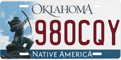 OK license plate 980CQY