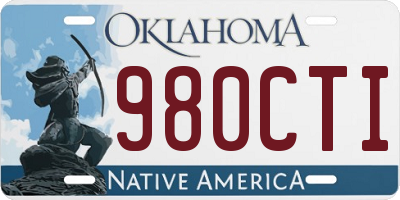 OK license plate 980CTI