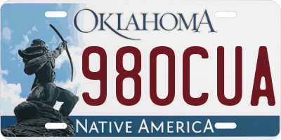 OK license plate 980CUA