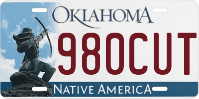 OK license plate 980CUT