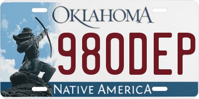 OK license plate 980DEP