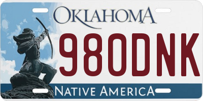 OK license plate 980DNK