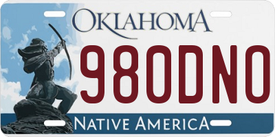 OK license plate 980DNO