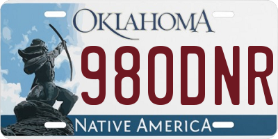OK license plate 980DNR