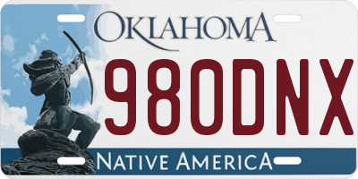 OK license plate 980DNX