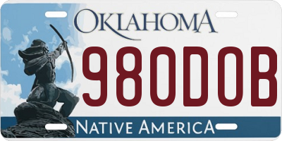 OK license plate 980DOB