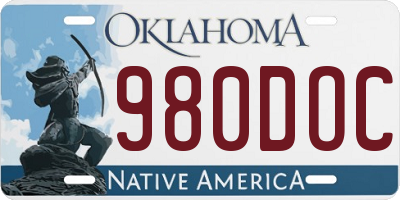 OK license plate 980DOC