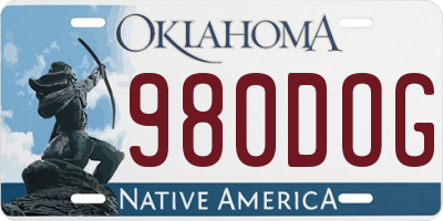 OK license plate 980DOG