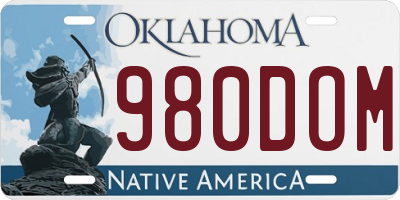 OK license plate 980DOM