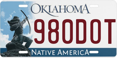 OK license plate 980DOT