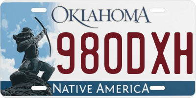 OK license plate 980DXH