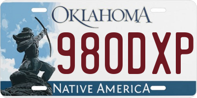 OK license plate 980DXP