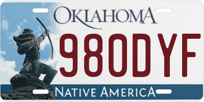 OK license plate 980DYF