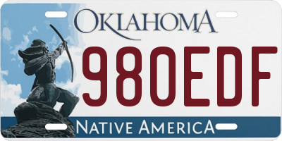 OK license plate 980EDF