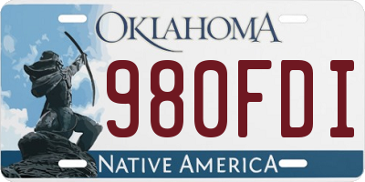 OK license plate 980FDI